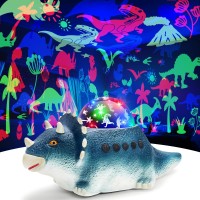 Beslike Dinosaur Projector Night Light For Kids Room Dino Light Projector With 14 White Noises 360 Rotation Crawling Dinosau