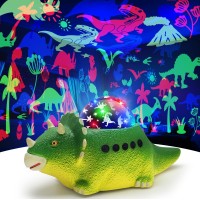 Beslike Dinosaur Projector Night Light For Kids Room Dino Light Projector With 14 White Noises 360 Rotation Crawling Dinosau