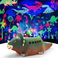 Beslike Dinosaur Projector Night Light For Kids Room Dino Light Projector With 14 White Noises 360 Rotation Crawling Dinosau