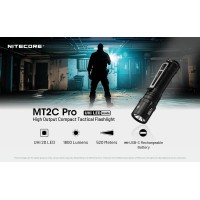 Nitecore Mt2C Pro 1800 Lumen Edc Flashlight Usbc Rechargeable High Efficient Led Long Runtime Long Throw Slim Lightweight