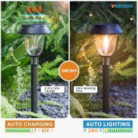 Solar Pathway Lights 8 Pack Led Solar Lights Outdoor Waterproof 3200K Landscape Lighting 2 Brightness Mode Solar Path Lights La