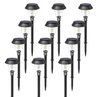 Solar Pathway Lights 12 Pack Led Solar Lights Outdoor Waterproof 3200K Landscape Lighting 2 Brightness Mode Solar Path Lights La