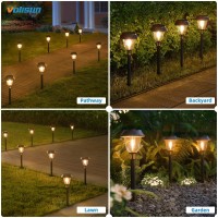 Solar Pathway Lights 12 Pack Led Solar Lights Outdoor Waterproof 3200K Landscape Lighting 2 Brightness Mode Solar Path Lights La