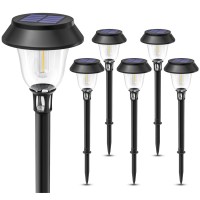 Volisun Solar Pathway Lights 6 Pack Led Solar Lights Outdoor Waterproof 3200K Landscape Lighting 2 Brightness Mode Solar Path L