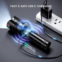 Super Bright Flashlight 1000000 High Lumens Rechargeable Powerful Long Distance 3280Ft Strong Led Flash Lights Long Lasting 10H