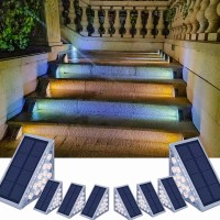 Zongxff Solar Stair Lights 8 Pack Twotone Solar Step Lights Outdoor Waterproof Ip67 Automatic Onoff Led Step Lights All Night