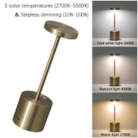 Cordless Table Lamp Rechargeable Outdoor Portable Battery Operated Led Light Ip54 3 Color Dimmable For Home Restaurant Outsid