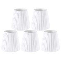 Goso Chandelier Lamp Shades White Small Lamp Shade Set Of 5 Clipon Fitter Lampshade Only For Candlestick Bulbs 4 X 6