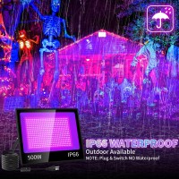 500W Led Black Light Ip66 Waterproof Outdoor Blacklight Flood Light With Plugswitch Powerful For Neon Glow In The Dark Party