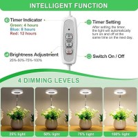 Saviler Grow Lights For Indoor Plants Full Spectrum Growing Lamp For Indoor Plants Desk Plant Light With Detachable Base Heig