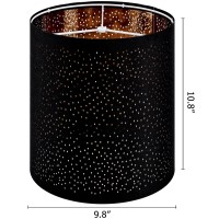 Goso Black Drum Lamp Shades Set Of 2 Small Lampshade With Laser Drilling Design 98Top 98Bottom 108Highspider Moder