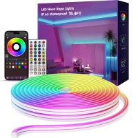 Buiestur 164 Ft Neon Rope Lights Bedroom For Rgb Led Strip Lights Outdoor Ip65 Waterproof Led Lights With Remote Control And A