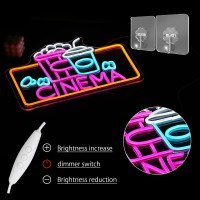 Lulanmp Popcorn Neon Sign For Business Cinema Neon Light Movie Led Neon Sign Usb Powered Led Neon Light For Cinema Vedio Room Li