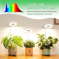 Saviler Grow Lights For Indoor Plants Full Spectrum Growing Lamp For Indoor Plants Desk Plant Light With Detachable Base Heig