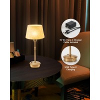 Umexus Portable Cordless Table Lamps Rechargeable 5000Mah Battery Operated 3 Level Brightness Dimmable Night Bedside Lamp Am