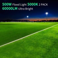 500W Led Flood Light Outdoor With Plug10Ft Cable2750W Eqv 60000Lm Ultra Bright 5000K Exterior Security Light Ip66 Waterpro