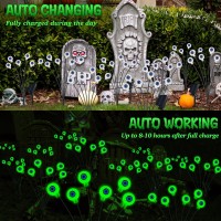 Outdoor Halloween Decorations Swaying Solar Eyeball Lights 2Pcs 12Led Firefly Lights 8 Modes Halloween Lights Waterproof Out