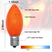 25 Pack C9 Led Orange Outdoor Light Bulbsc9E17 06Watt Plastic Shatterproof Orange Led Candelabra Light Bulb For Indoor Outdoo