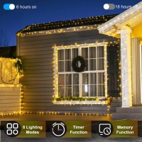 300Led String Lights Indoor Outdoor Use 8 Lighting Modes 100Ft Fairy Lights For Outside Christmas Tree Lights Outdoor Ip44 Wat