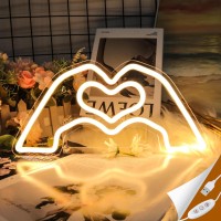 Sintenill Heart Hands Neon Sign Room Decor Heart Neon Signs For Wall Decor Aesthetic Usb Powered Neon Lights For Girls Dorm