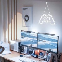 Sintenill Heart Hands Neon Sign White Room Decor Heart Neon Signs For Wall Decor Aesthetic Usb Powered Led Neon Lights For Gi