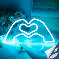 Sintenill Heart Hands Neon Sign Room Decor Heart Neon Signs For Wall Decor Aesthetic Usb Powered Led Neon Lights For Girls Do