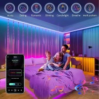 Hxweiye 400Led Smart Curtain Lights 66Ft X 66Ft Fairy Hanging Curtain String Lights With App Remote Dynamic Diy Color Chan