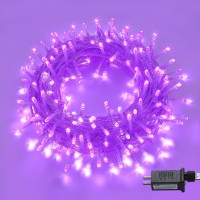 Purple Halloween Lights Outdoor Waterproof 200 Led String Lights Indoor 8 Modes 66Ft Extendable Twinkle Lights Plug In For Ca