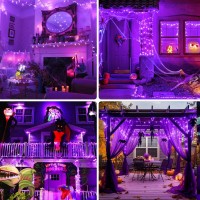 Purple Halloween Lights Outdoor Waterproof 200 Led String Lights Indoor 8 Modes 66Ft Extendable Twinkle Lights Plug In For Ca