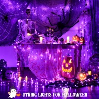 Purple Halloween Lights Outdoor Waterproof 200 Led String Lights Indoor 8 Modes 66Ft Extendable Twinkle Lights Plug In For Ca