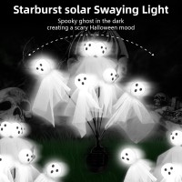 Maoyue Halloween Decorations Outdoor Halloween Lights 4Packs 24 Led Outdoor Solar Halloween Lights Scary Ghost Lights Swaying F