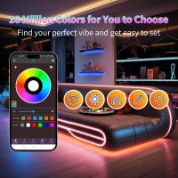 Nbbuff 100Ft Led Lights For Bedroom Rgb Led Strip Lights Music Sync Color Changing Effects Diy Cuttable Led Light Strip With R