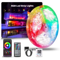 Nbbuff Led Lights For Bedroom 100Ft Rgb Led Strip Lights Music Sync Led Light Strip With Remote App Control Diy Color Chang