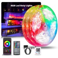 Nbbuff Led Lights For Bedroom 150Ft Rgb Led Strip Lights Music Sync Led Light Strip With Remote App Control Diy Color Chang