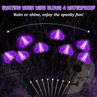 Outdoor Halloween Decorations Swaying Solar Spiders And Bats Lights 2Pcs 12Led Firefly Lights 8 Modes Halloween Lights Water