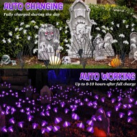 Outdoor Halloween Decorations Swaying Solar Spiders And Bats Lights 2Pcs 12Led Firefly Lights 8 Modes Halloween Lights Water