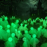 Maoyue Halloween Decorations Outdoor Halloween Lights 1Pack 6 Led Outdoor Solar Halloween Lights Scary Ghost Lights Swaying Fir