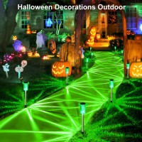 Denicmic Solar Lights Outdoor 10 Pack Solar Pathway Lights Outdoor Waterproof Solar Garden Lights Led Stainless Steel Halloween