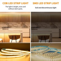 Yeewhale Cob Led Strip Lights 100Ft 3000K Dc 24V Dimmable Warm White Flexible Led Lights Strip For Bedroom With Remote And App C