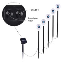 Solar Halloween Eyeball Pathway Lights Decorations Halloween Eyeball Stake Lights Set Of 5 Lighted 3D Eyeball Outdoor Waterpro