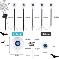 Solar Halloween Eyeball Pathway Lights Decorations Halloween Eyeball Stake Lights Set Of 5 Lighted 3D Eyeball Outdoor Waterpro