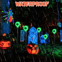 Solar Halloween Eyeball Pathway Lights Decorations Halloween Eyeball Stake Lights Set Of 5 Lighted 3D Eyeball Outdoor Waterpro