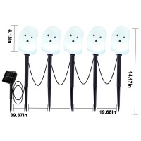 Brightdeck Solar Halloween Ghost Pathway Lights 10 Pack Ghost Stake Lights Durable Waterproof Outdoor Halloween Decoration For