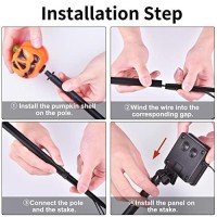 Solar Halloween Pumpkin Pathway Lights Decorations Halloween Pumpkin Stake Lights Set Of 5 Lighted 3D Pumpkin Outdoor Waterpro