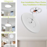 Yelioled Dimmable 6Pk 12 Inch Led Flush Mount Ceiling Light 24W 2400Lm 3000K4000K5000K Cct Selectable Led Ceiling Light Flat