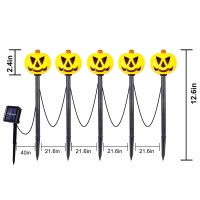 Halloween Pumpkin Stake Lights Set Of 10 Decorative Solar Pumpkin Lights Waterproof Halloween Decorations For Outdoor Garden A