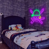 One Piece Neon Lights One Piece Zoro Neon Signs For Wall Decor Anime Zoro Skull Neon Sign Wall For Bedroom Game Room Wall Room P