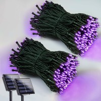 2Pack 200 Led Solar String Lights For Outside Solar Halloween Lights Outdoor Waterproof Green Wire Solar Tree Lights With 8 L