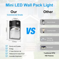 30W Mini Led Wall Pack Light With Dusk To Dawn Photocell 5000K Wall Pack Light Outdoor Led Ac120V 3600Lm Waterproof Outdoor Co