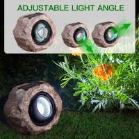 Dgscak Solar Rock Lights Outdoor 4 Pack Solar Rock Lights Super Bright Solar Spotlights Outdoor Waterproof Adjustable Light An